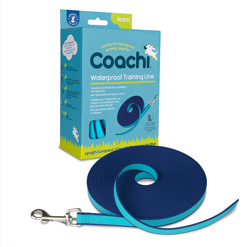 Coachi Waterproof Training Line - Navy & Blue 10m - Dog Training College 